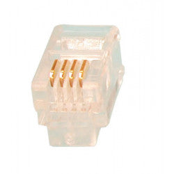 Fiche modulaire mâle a sertir rj09 4p2c 4p/4c rj10 telephone (1 pièce) telephonie plug 4p4c