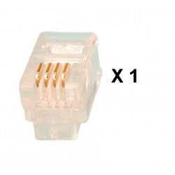 Fiche modulaire mâle a sertir rj09 4p2c 4p/4c rj10 telephone (1 pièce) telephonie plug 4p4c