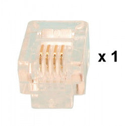Fiche modulaire mâle a sertir rj11 6p/4c telephonie (1 pièce) jack 6p4c ta116p4c telephone 6p4c