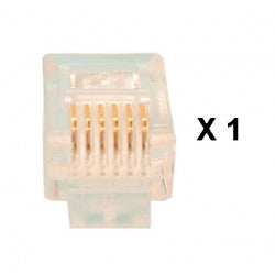 Fiche rj12 6p/6c pour camera ckvn (1 pièce) pour cordons cameras video fiche rj12