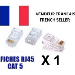 1 fiche modulaire rj45 plug cristal 8p/8c reseau prise telephonique telephonie 8p8c cat5 cat5e
