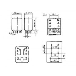 Relais puissance 24v cc 10a 8 pin 220v 240v vr10hd242c 24vcc 230vca 2 x repos travail 2FORMC JQX13F/CC2