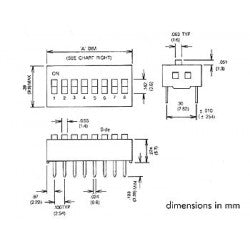 Interrupteur dip 6 positions de rechange pour sus61 ds 6 velleman
