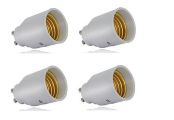 4 adaptateurs convertisseur gu10 a e27 douille lampe ampoule led culot 12v 24v 48v 220v ECLATS DESTOCKAGE