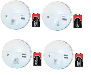 4 alarmes incendie détecteurs de fumée + 4 piles 9v norme en 14604 autonome buzzer - ECLATS DESTOCKAGE