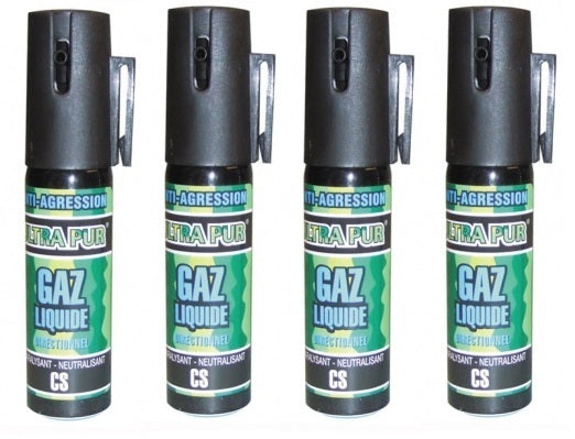 4 Antiagression gazpm bombe aerosol lacrymogene gaz cs cbm 25ml ECLATS DESTOCKAGE
