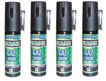 4 Antiagression gazpm bombe aerosol lacrymogene gaz cs cbm 25ml ECLATS DESTOCKAGE