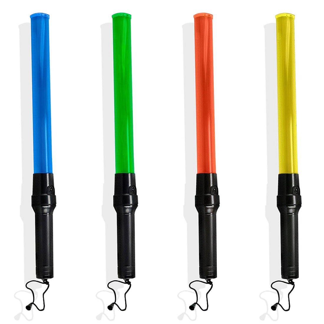 4 Batons lumineux rouge jaune vert bleu train sncf signalisation routiere police route circulation voiture - ECLATS DESTOCKAGE