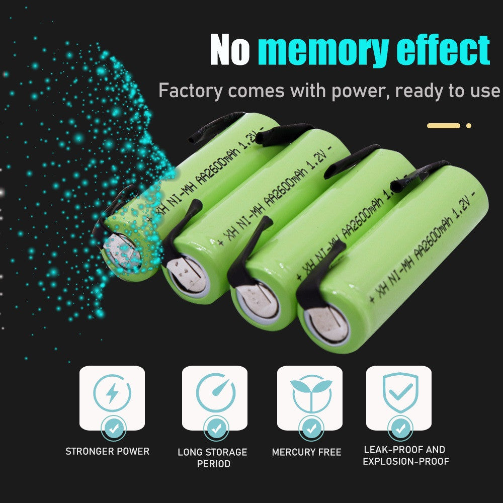 4 Batterie Rechargeable 2600mah Ni-mh onglet soudure rasoir électrique Philips brosse à dents torche ECLATS DESTOCKAGE