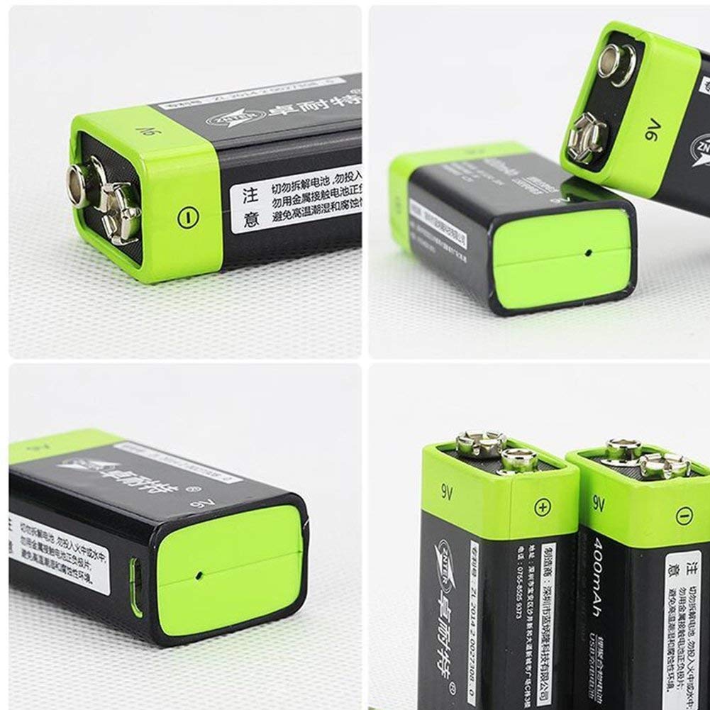 4 Batterie rechargeable au lithium usb znter S19 9v 6f22 400mAh - ECLATS DESTOCKAGE
