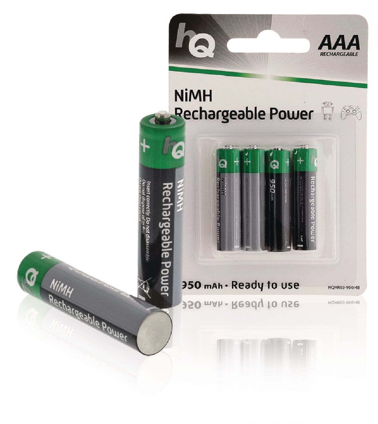 4 Batterie Rechargeable NiMH AAA 1.2 V 950mAh Blister de 4 accus HQHR03-950/4B ECLATS DESTOCKAGE