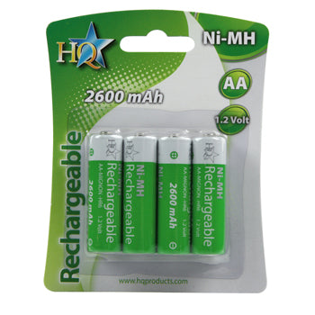 4 batteries rechargeable hq nimh lr6 1.2 v 2600 mah aa hq nimh aa 03 lr06 accu accumulateur ECLATS DESTOCKAGE
