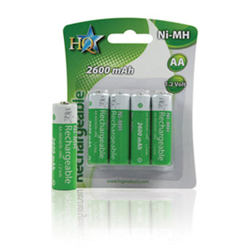 4 batteries rechargeables aa lr6 nimh hq hq nimh r6/25 2500 mah 1.2 v hr6 ECLATS DESTOCKAGE