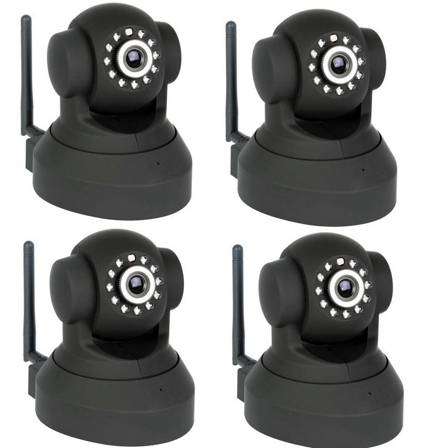 4 caméra ip motorisée wifi compatible iphone video quadra couleur audio pan tilt detecteur mouvement ECLATS DESTOCKAGE