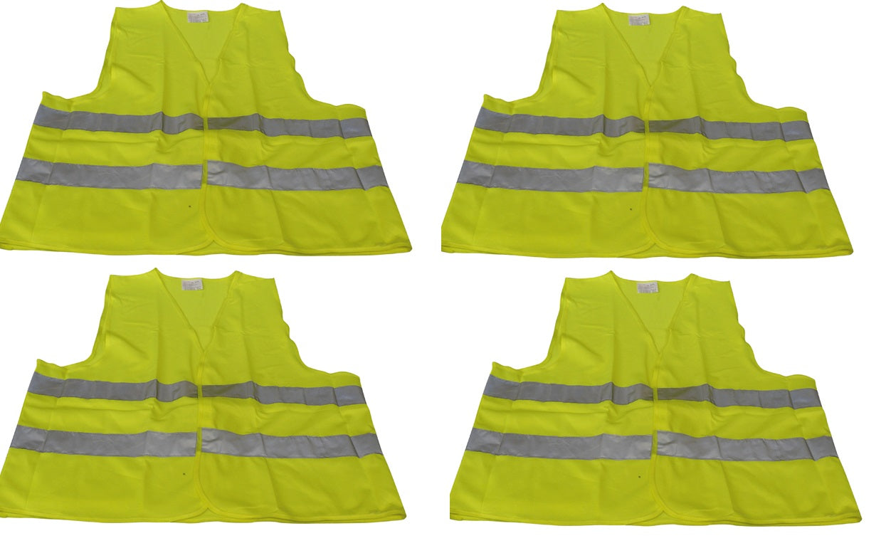 4 gilet signalisation routiere jaune securite reflechissant auto taille xl en 471 class 2 ECLATS DESTOCKAGE