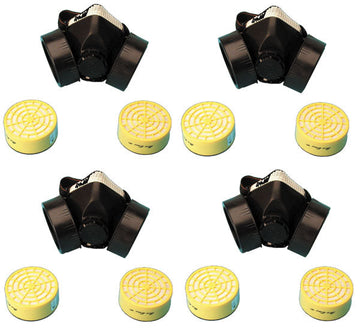 4 respirateur masques anti pollution 8 cartouches carbone protection nez bouche filtre ECLATS DESTOCKAGE