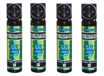 4 spray aerosol gaz paralysant légitime défense securite police cs 2% 75ml bombe lacrymogene ECLATS DESTOCKAGE