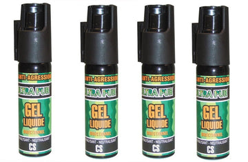 4 spray gelpm police securite bombe gaz lacrymogène arme aerosol de defense gel paralysant ECLATS DESTOCKAGE