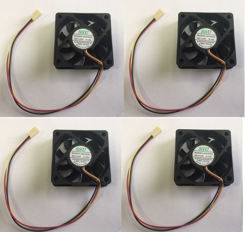 4 Ventilateur 12v 60mm 60x60x15mm connecteur 3 pins 12 volt ordinateur pc ECLATS DESTOCKAGE