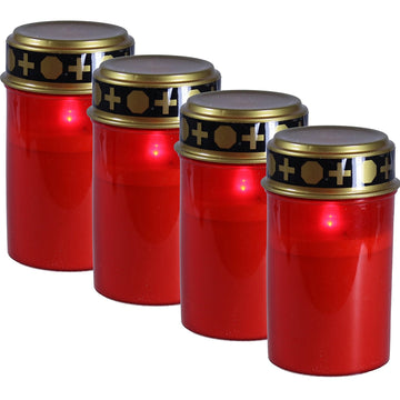 4 x bougie lampe veilleuse de neuvaine etanche a led cimetiere ampoule bougie a pile tombe ECLATS DESTOCKAGE