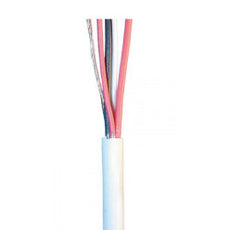 Cable souple blinde blanc 2x0.22 2x0.5 ø4mm (le mètre) fil 2x0,22 2x0,50 cablage alarme telephone