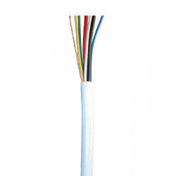Cable souple blinde 4x0,22 2x0,50 blanc ø4.5mm (le mètre) fil 4x0,22 2x0,5 cablage alarme telephone