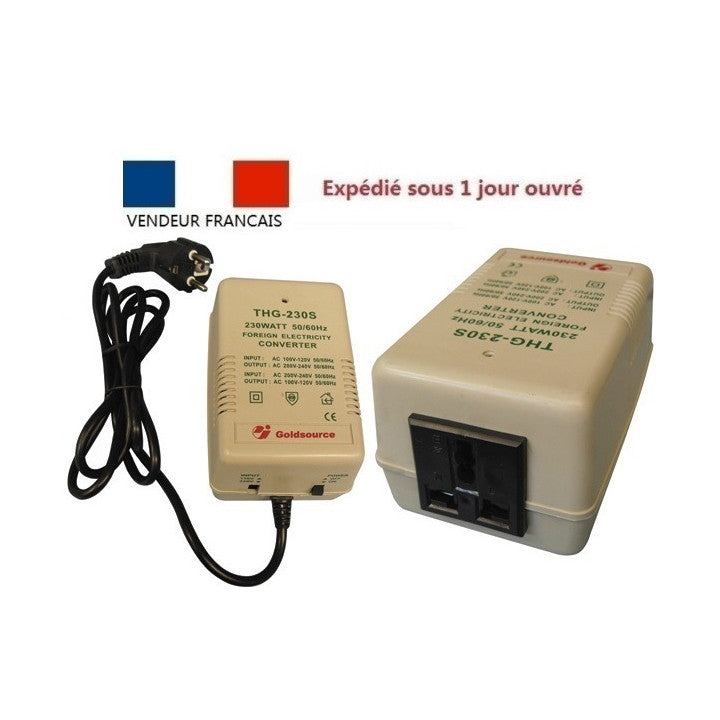 Convertisseur changeur tension 220/110v 200w crête 250w 220v 110v 230v 115v 240v 120v 110