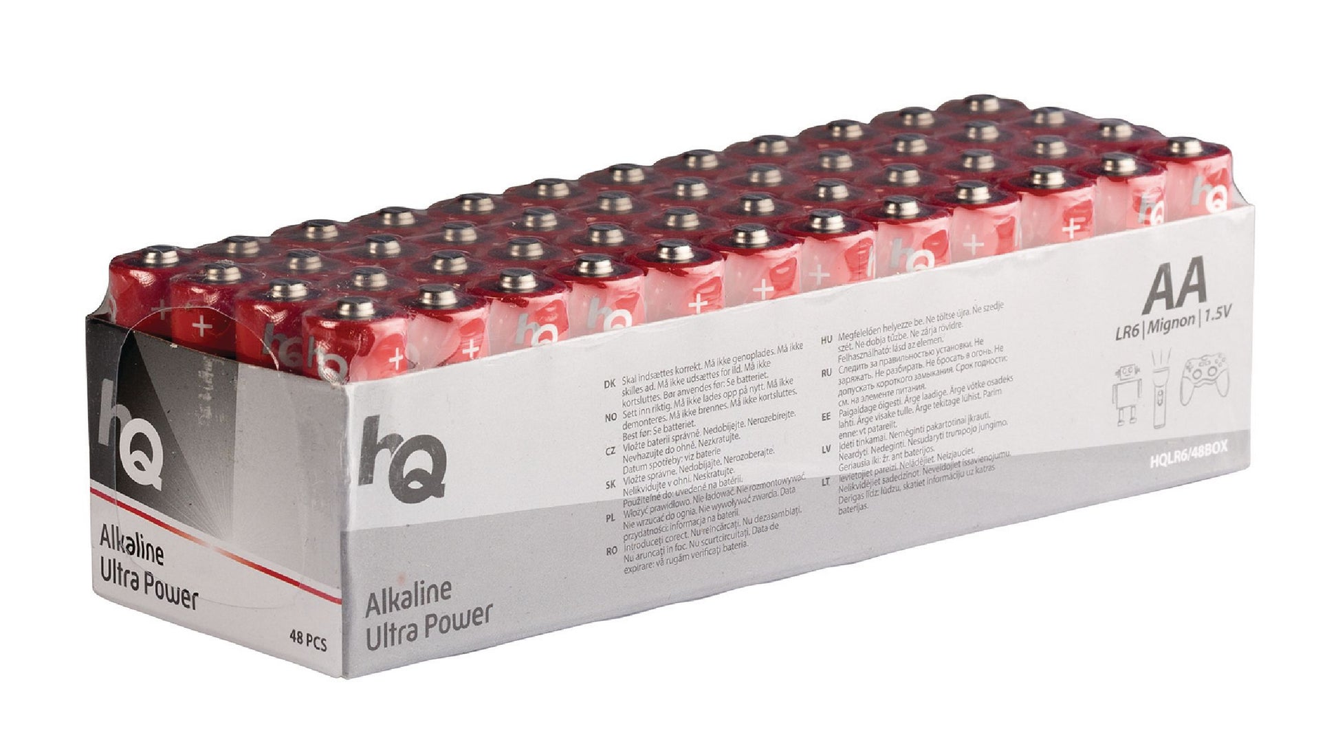 48 piles alcalines hqlr6/48box ou 12 pack de 4 piles lr6 aa am3 15a e91mn1500 815 - ECLATS DESTOCKAGE
