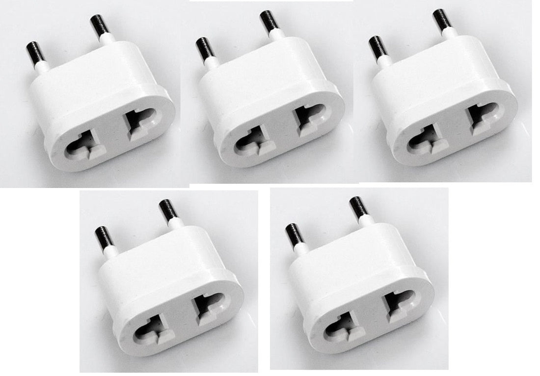 5 Adaptateur blanc prise electrique secteur voyage us vers fiche euro chine japon canada - ECLATS DESTOCKAGE