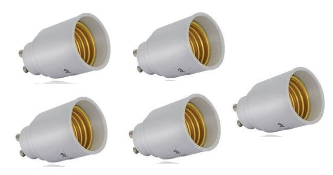 5 adaptateurs convertisseur gu10 a e27 douille lampe ampoule led culot 12v 24v 48v 220v ECLATS DESTOCKAGE