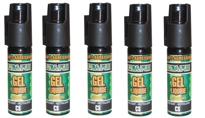 5 aerosol de defense gel paralysant spray police securite bombe gelpm lacrymogène arme ECLATS DESTOCKAGE
