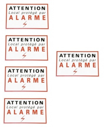 5 etiquettes signalisation adhesive sticker alarme securite autocolant dissuasive protection ECLATS DESTOCKAGE