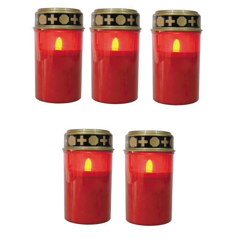 5 lampes veilleuse de neuvaine a led cimetiere clgl eclairage ampoule bougie a pile tombe ECLATS DESTOCKAGE
