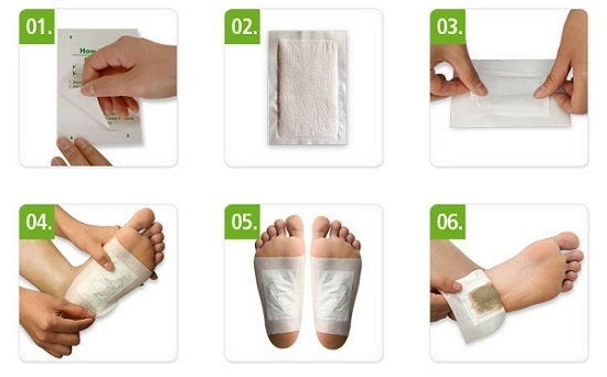5 paires de patchs plantaires détox elimination toxines ECLATS DESTOCKAGE