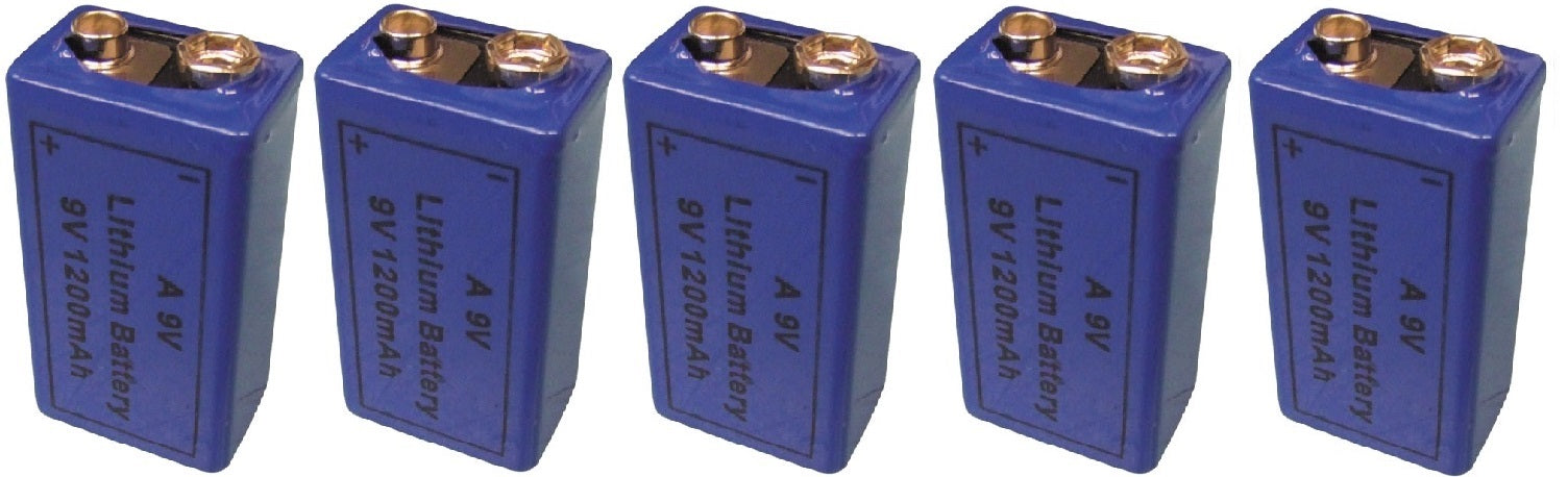 5 pile 9v lithium 1200ma a9v 522 mn1604 a1604 4022 6f22 6lf22 am6 6lr61 1604a grande capacite ECLATS DESTOCKAGE