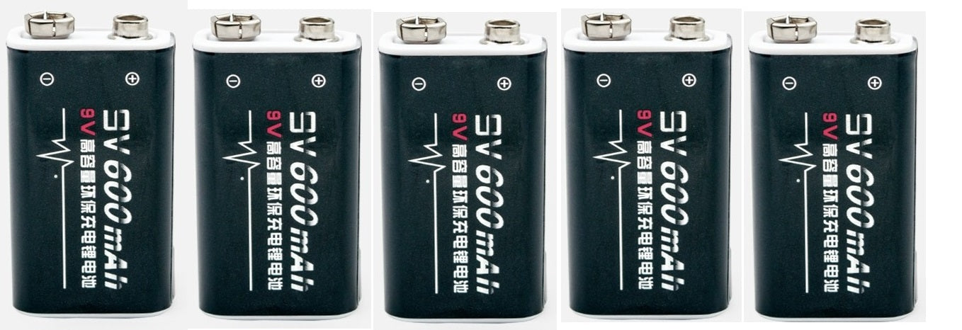 5 Piles accus rechargeables 450mah 7.2v 6.9v 7v 7.1v 6LR61 6F22 EBL Li-ion - ECLATS DESTOCKAGE