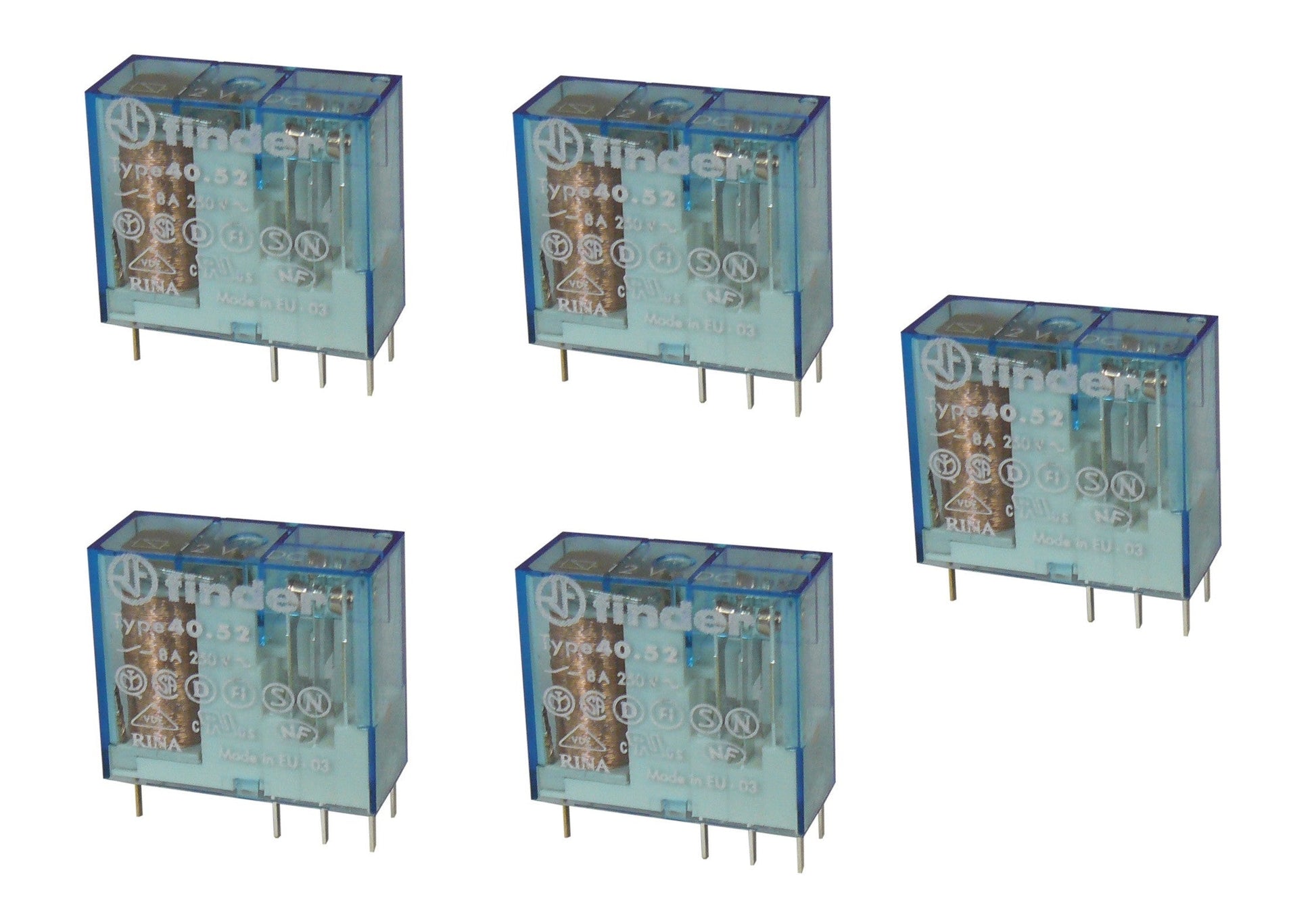 5 Relais electrique finder 40.52 12v cc 8a 250v 12vdc rlf4052-9012 40.52.9.012 (5mm) ECLATS DESTOCKAGE
