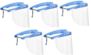 5 visiere bouclier de protection anti-gouttelettes réglable anti-salive facial complet Transparent réglable léger ECLATS DESTOCKAGE