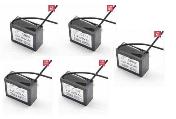 5 X Condensateurs cbb61 2uf 450v 2mf 2 mf uf micro farad 50/60hz condo demarrage moteur - ECLATS DESTOCKAGE
