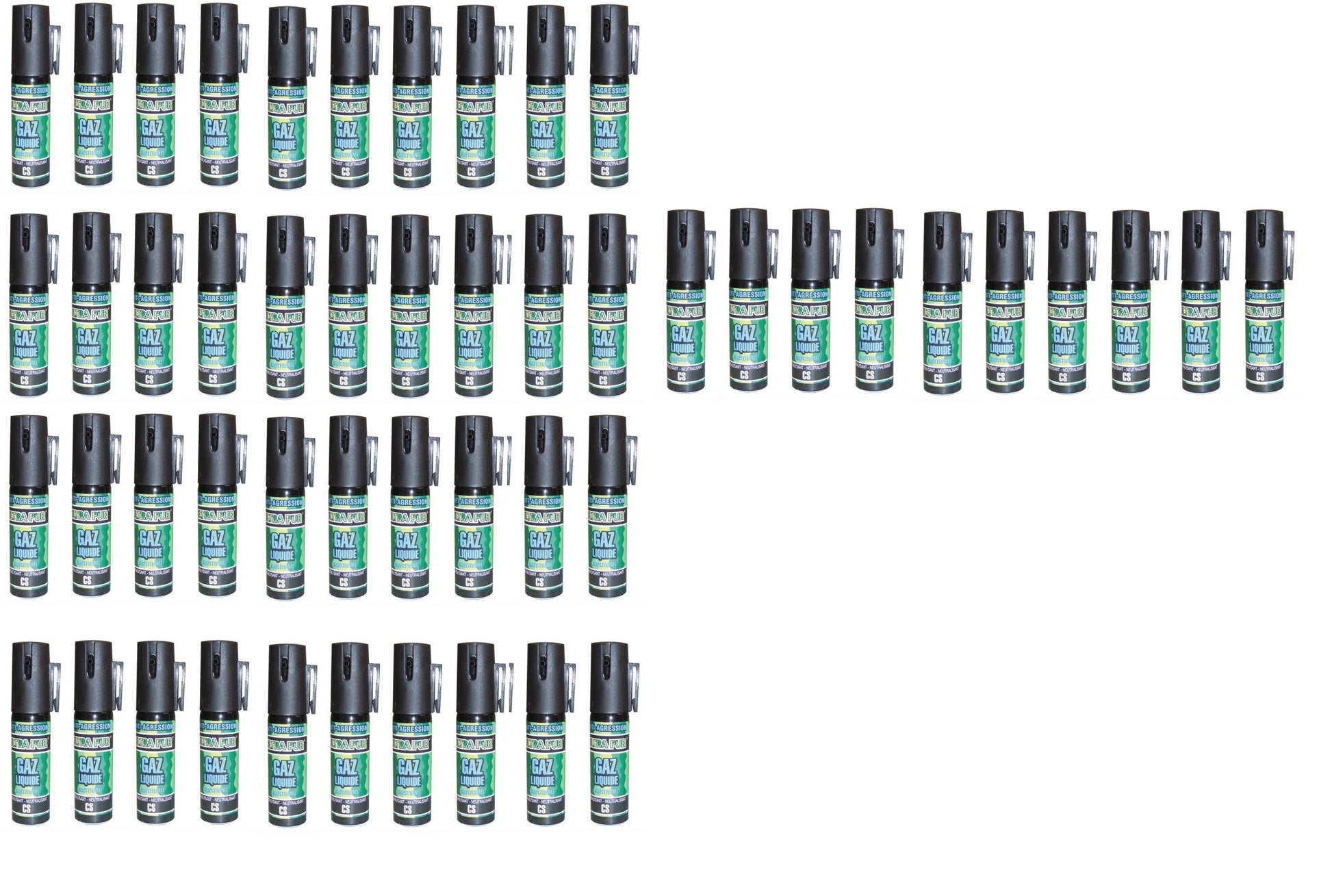 50 Bombe de défense gazpm lacrymogène gaz cs 25ml aerosol spray ECLATS DESTOCKAGE