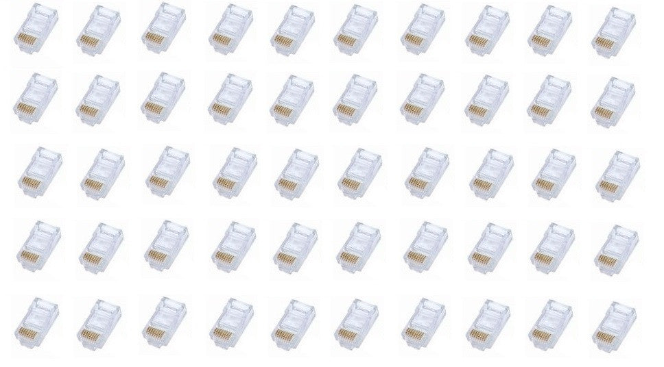 50 fiches rj45 plug cristal 8p/8c reseau télephonique internet pluglan connecteur ethernet ECLATS DESTOCKAGE