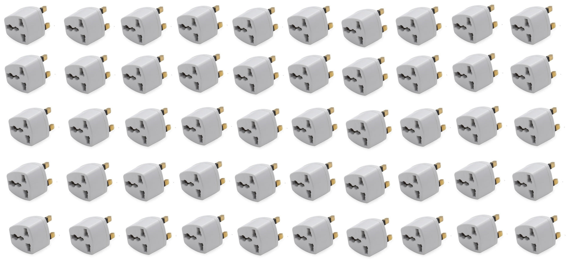 50 pcs adaptateur convertisseur universel de voyage angleterre us/eu/japan/ vers uk 3 broches - ECLATS DESTOCKAGE