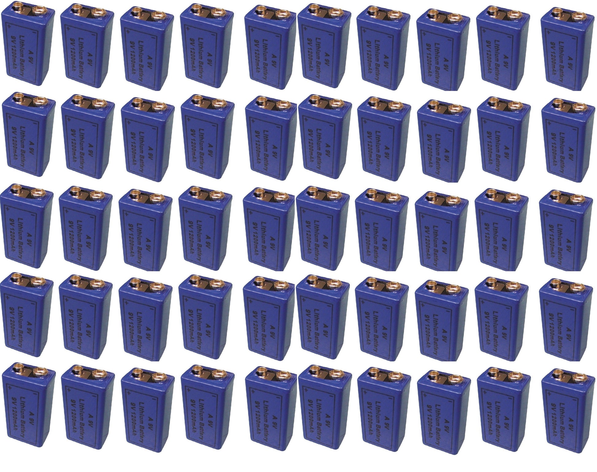50 pile 9v lithium 1604a 522 mn1604 a1604 4022 em9v 6f22 6lf22 am6 grande capacite 1200ma ECLATS DESTOCKAGE