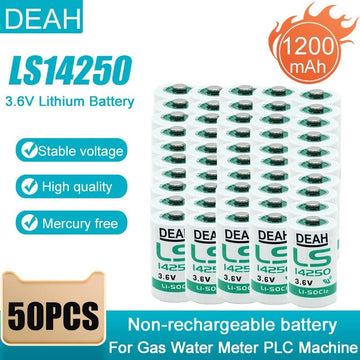 50 piles lithium 3.6v 1/2aa er14250 lr14250 ls14250 er14250h li-socl2 1200mah ECLATS DESTOCKAGE