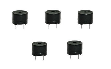 5pcs DC 12V 4mA 2 Terminal Cylinder Industrial Passive Continuous Sound Buzzer Black ECLATS DESTOCKAGE