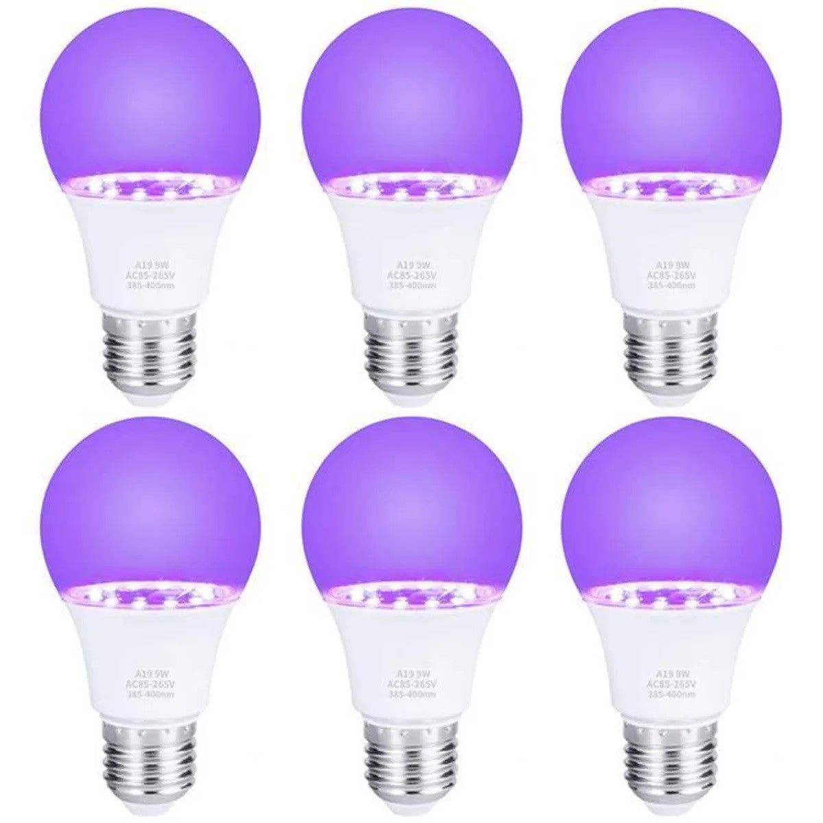 6 ampoules lumiere noire 220v 75w e27 effet ultraviolet eclairage lampe disco lamp75bl ECLATS DESTOCKAGE