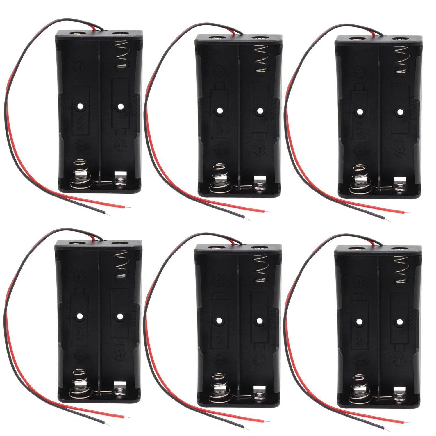 6 Boitier Bloc Coupleur Support de 2 Batterie Pile rechargeable 18650 3.7v ECLATS DESTOCKAGE