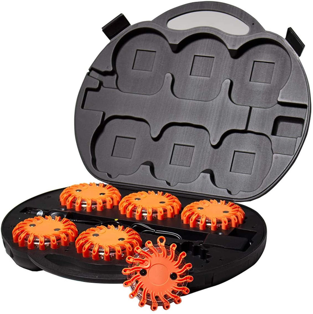 6 Gyrophare rouge 16 led rechargeable socle girophare lumiere aimante securite auto camion route ECLATS DESTOCKAGE