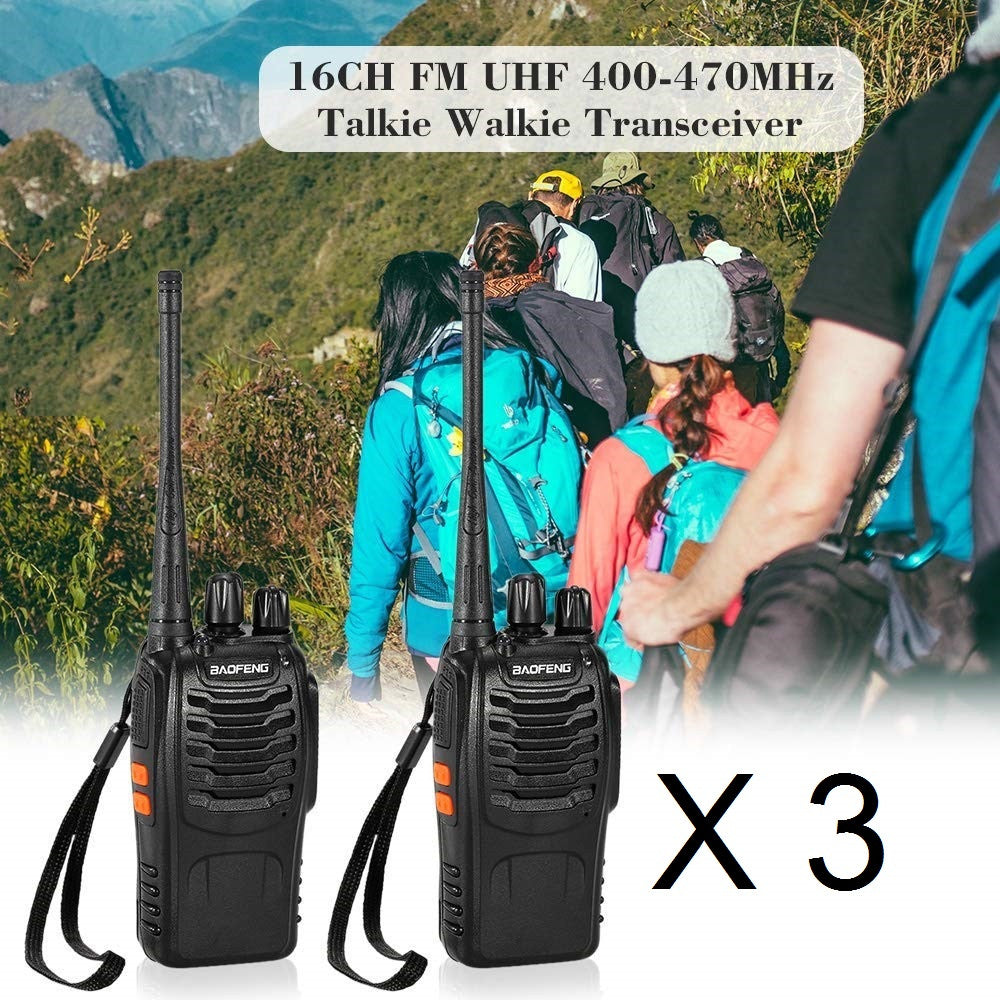 6 Talkie walkie 446mhz batterie rechargeable chargeur 16 Canaux UHF 400-470 MHz Baofeng BF-888S ECLATS DESTOCKAGE
