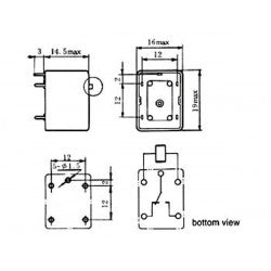 Relais miniature 12v cc 125vca/3a 1 x repos travail 12vdc vr3sm121c velleman